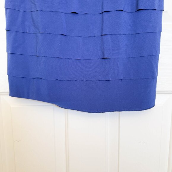 Jones Wear Blue Ruffle Bodycon Dress Size 10 Evening Wedding Party - Picture 10 of 13